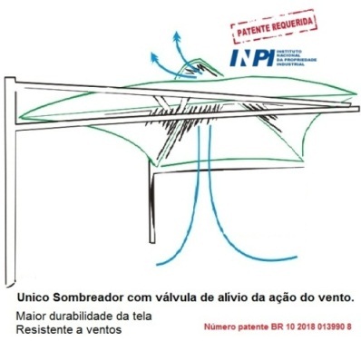 Sombreadores com valvúla contra ação do vento